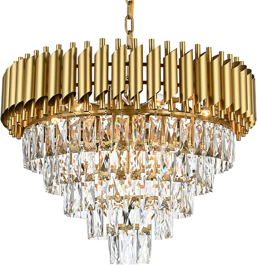 VERSAILLES Supremo krištáľový luster, CC900/800GD, 12xE14, priemer 80 cm, lesklé zlato, nastaviteľná výška, kov a krištáľ