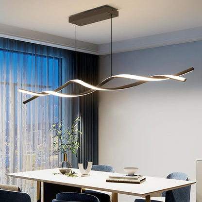 Závesný LED luster s diaľkovým ovládaním, FLUX, 27W, 115cm, studené/teplé/neutrálne svetlo 3000K/4000K/6000K, stmievateľné, čierny, nastaviteľná výška, kov a silikón