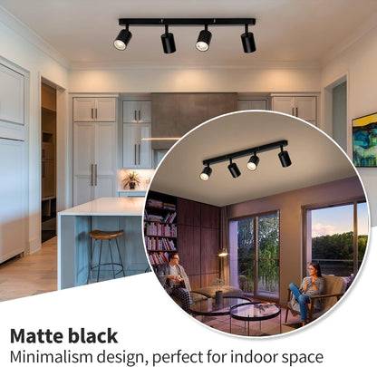 Moderný klasický luster, LC500/4BK s lineárnym projektorom, 4XGU10, kov, čierny