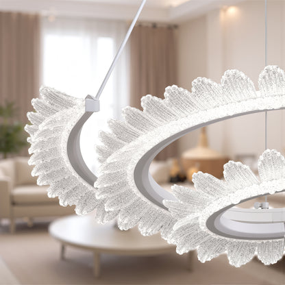 LED luster LT188WH, krištáľ a kov, 40W, stmievateľný, nastaviteľná výška, studené/teplé/neutrálne svetlo, luxusné osvetlenie