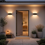 Vonkajšie nástenné LED svietidlo Ellis, 6W, 6 svetelných zdrojov, teplé svetlo, čierne