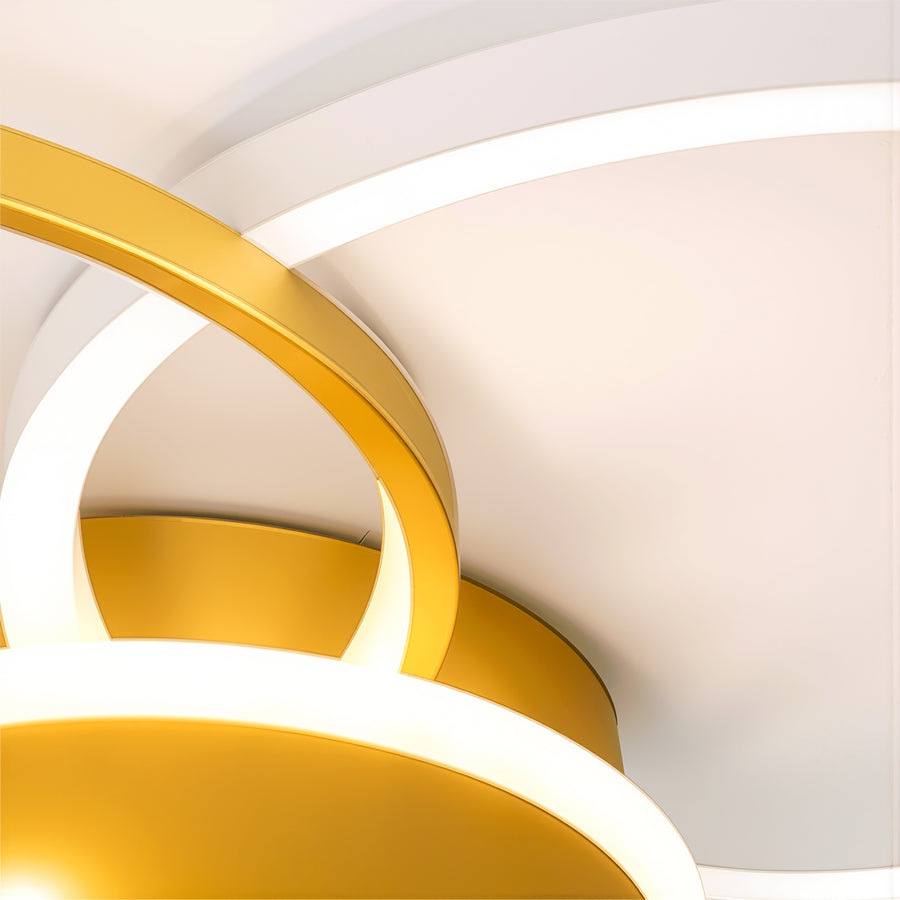 LED luster s diaľkovým ovládaním KILLIAN 80W, 4 kruhy, studené/teplé/neutrálne svetlo, stmievateľné, zlaté