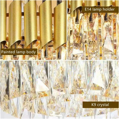 VERSAILLES Supremo krištáľový luster, CC900/800GD, 12xE14, priemer 80 cm, lesklé zlato, nastaviteľná výška, kov a krištáľ