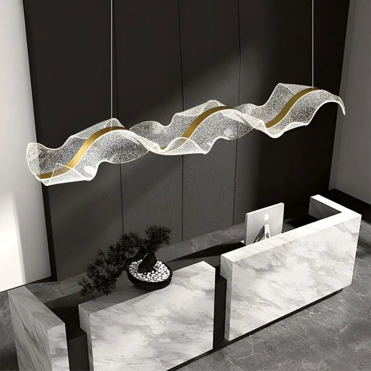 Závesný LED luster AMI 80W, Lineárny, Studené/Teplé/Neutrálne svetlo, Zlatý, Nastaviteľná výška