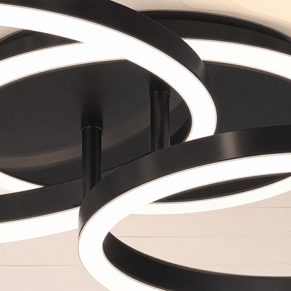 LED luster s diaľkovým ovládaním RINOVA 66W, 2 kruhy, studené/teplé/neutrálne svetlo, stmievateľné, čierny
