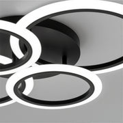 LED luster s diaľkovým ovládaním BETTY 44W, 4 kruhy, studené/teplé/neutrálne svetlo, stmievateľné, čierny