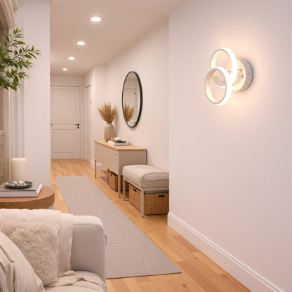 LED luster VERTEX CIRCULA 21W, 2 kruhy, kovové rámy, studené/teplé/neutrálne svetlo, biela