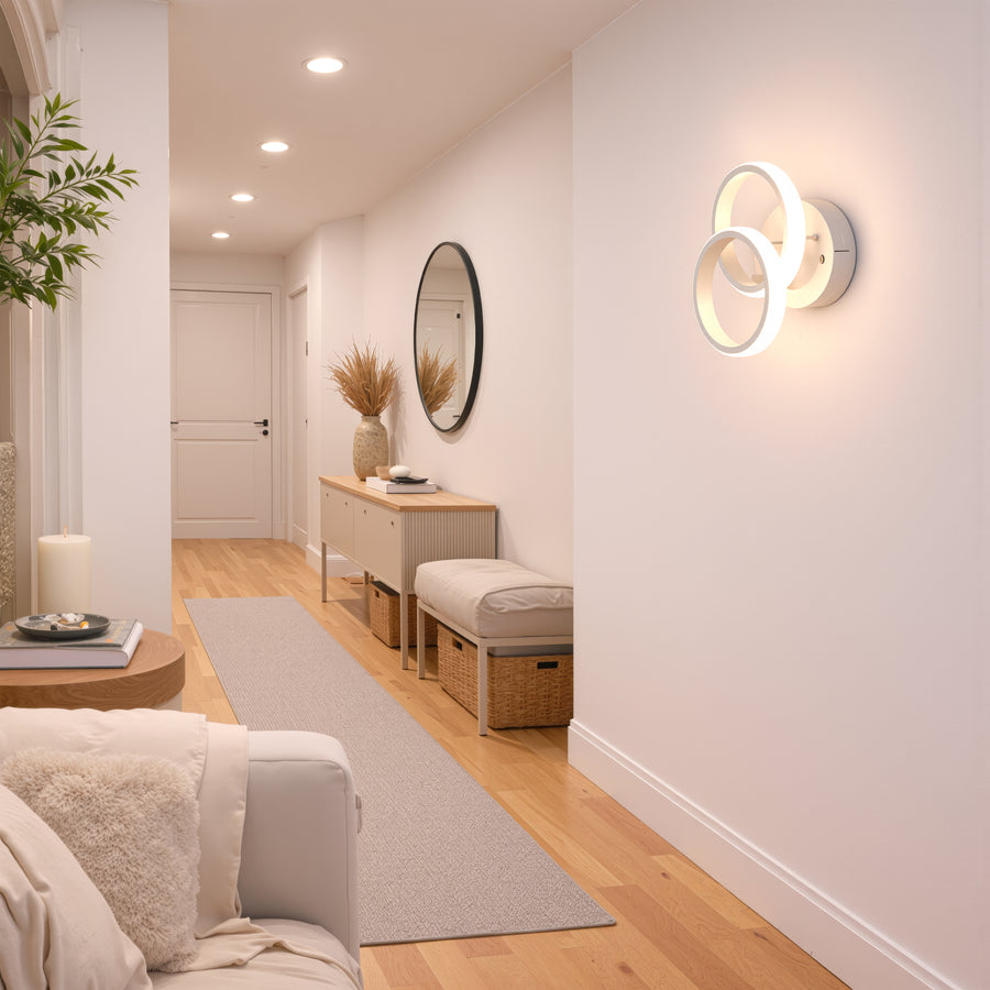 LED luster VERTEX CIRCULA 21W, 2 kruhy, kovové rámy, studené/teplé/neutrálne svetlo, biela