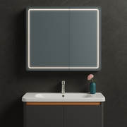 Ingrid skrinka s LED zrkadlom DBP123 80x70 biela