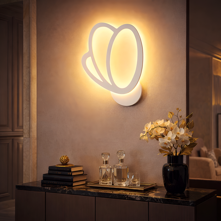 LED nástenné svietidlo Tulip 16W, studené/teplé/neutrálne svetlo 3000K/4000K/6000K, biela, kov a akryl