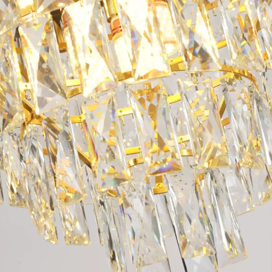 Crystal Luster Versailles eleganza 7x E14, priemer 49 cm, lesklé a biele zlato, nastaviteľná výška