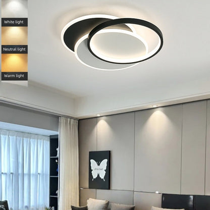 LED luster s geometriou diaľkového ovládania Chiara, 120 W, 3 kruhov, studené/horúce/neutrálne svetlo, nestabilné, čierne