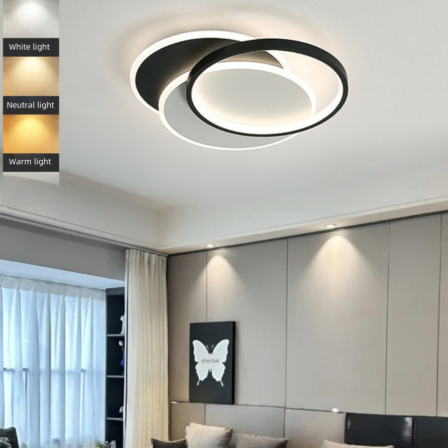 LED luster s geometriou diaľkového ovládania Chiara, 120 W, 3 kruhov, studené/horúce/neutrálne svetlo, nestabilné, čierne