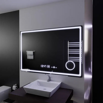 Zrkadlové obdĺžnikové obdĺžniky 120x80cm Souverain Motionglow Marcello Demonant Clock System a Smoble Cosmetic Terometer