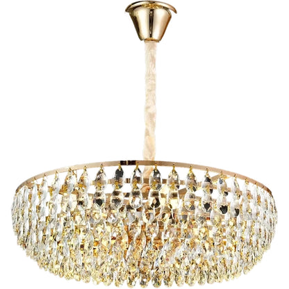 Krištáľový luster CC1677/400GD, 4xE14, lesklé zlato, nastaviteľná výška, kov a krištáľ