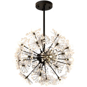 PETERHOF Krištáľový luster Elegance, Ø50cm, 18x G4, Priemer 49cm, Čierny