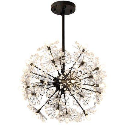 PETERHOF Krištáľový luster Elegance, Ø50cm, 18x G4, Priemer 49cm, Čierny