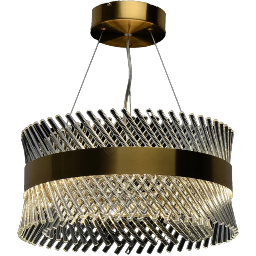 Krištáľový luster ALHAMBRA Nobile, LED, 52W, Priemer 40cm, Teplé/Studené/Neutrálne svetlo, Stmievateľné, Nastaviteľná výška, Zlatý