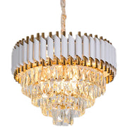 Candelabru Cristal VERSAILLES Eleganza 8x E14, Diametru 50cm, Auriu Lucios si Alb, Inaltime Reglabila Candelabre Cristal Default Title Alessandro Design