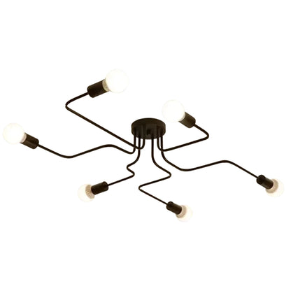 Modernistický luster Hexa 6, 6x E27, čierny, moderný dizajn