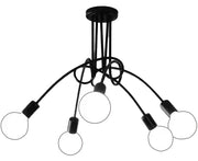 Modernistic Penta 5, 5x E27, čierny, moderný dizajn
