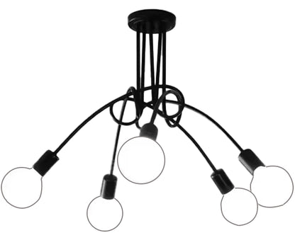 Modernistic Penta 5, 5x E27, čierny, moderný dizajn