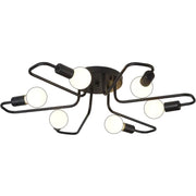 Modernistická luster Hexa 6, 6x E27, čierny, moderný dizajn