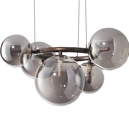 Luster s okrúhlym tienidlom, VENERE Zodiaco, 1 kruh 5xG9, kov, čierny, nastaviteľná výška