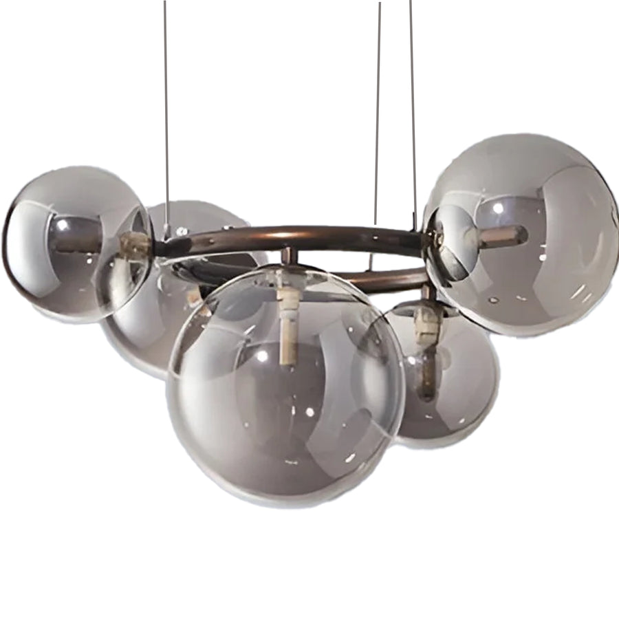 Luster s okrúhlym tienidlom, VENERE Zodiaco, 1 kruh 5xG9, kov, čierny, nastaviteľná výška