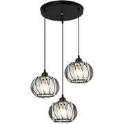 Luster Monica, 1 X E27, čierny, kov / sklo