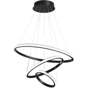 Lustra LED suspendata RICCI 81W, 3 Cercuri, lumina Rece/Calda/Neutra, Negru, Inaltime Reglabila Lustre Moderne Default Title Alessandro Design