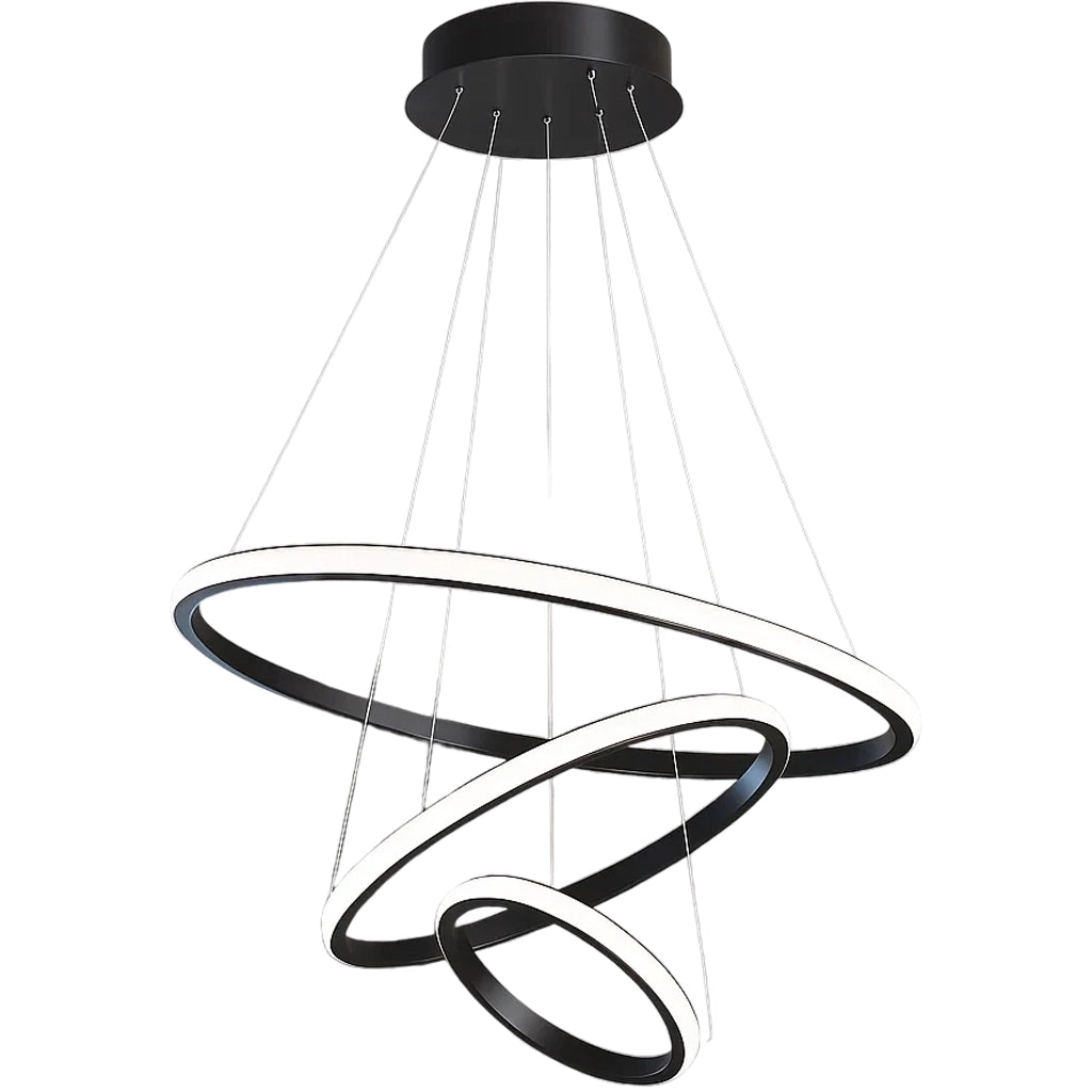 Lustra LED suspendata RICCI 81W, 3 Cercuri, lumina Rece/Calda/Neutra, Negru, Inaltime Reglabila Lustre Moderne Default Title Alessandro Design