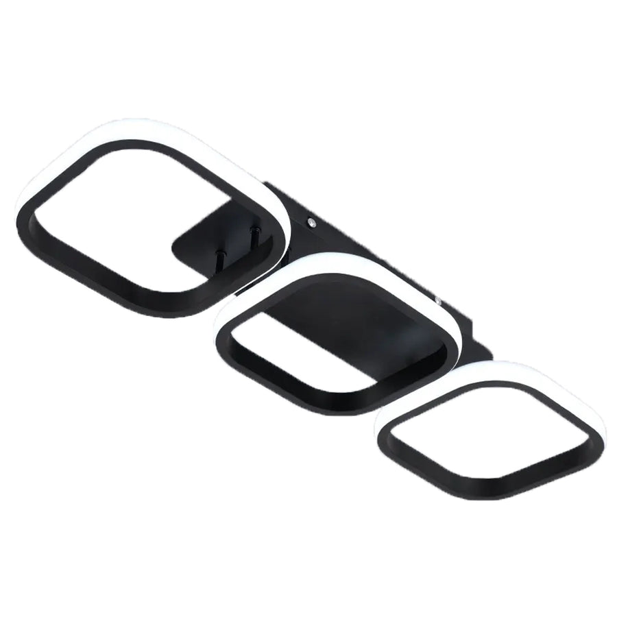 LED luster VERTEX 34W, 3 štvorcové, lineárny, studené/teplé/neutrálne svetlo, čierny