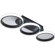 ELIO LED luster 24W, 3 kruhy, lineárny, studené/teplé/neutrálne svetlo, čierny