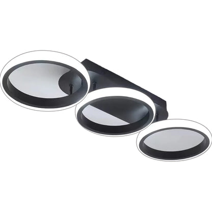 ELIO LED luster 24W, 3 kruhy, lineárny, studené/teplé/neutrálne svetlo, čierny