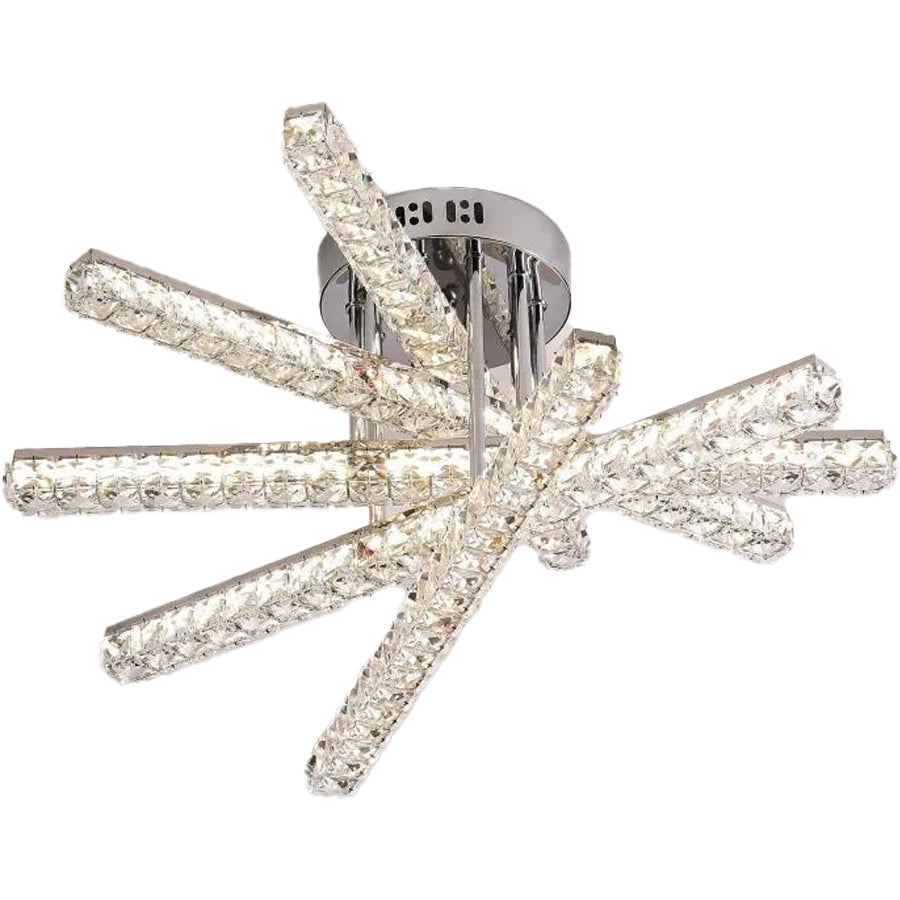 LED luster s diaľkovým ovládaním LUELLA 79W 5 Elements, Lineárny, Studené/Teplé/Neutrálne svetlo, Stmievateľné, Strieborný