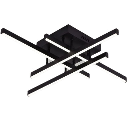 LED luster s diaľkovým ovládaním LINEX, 52W, 4 prvky, lineárny, studené/teplé/neutrálne svetlo, stmievateľné, čierny