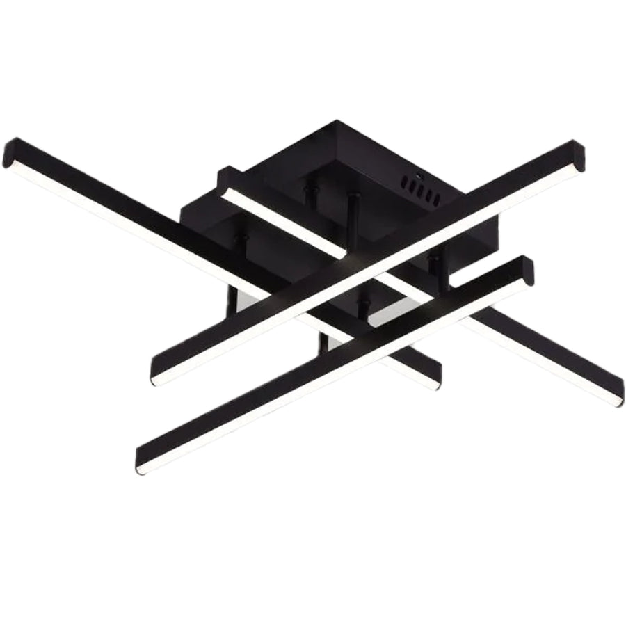 LED luster s diaľkovým ovládaním LINEX, 52W, 4 prvky, lineárny, studené/teplé/neutrálne svetlo, stmievateľné, čierny