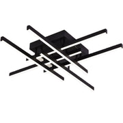 LED luster s diaľkovým ovládaním LINEX, 81W, 6 prvkov, lineárny, studené/teplé/neutrálne svetlo, stmievateľné, čierny