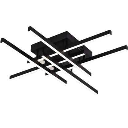 LED luster s diaľkovým ovládaním LINEX, 81W, 6 prvkov, lineárny, studené/teplé/neutrálne svetlo, stmievateľné, čierny