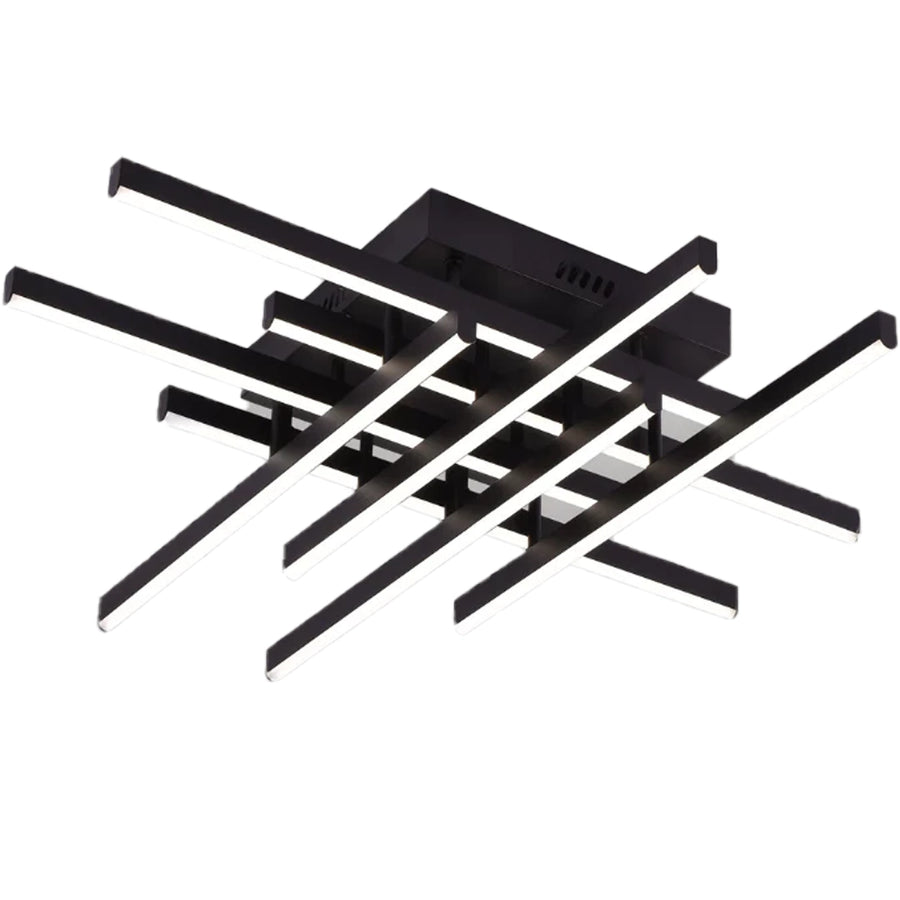 LED luster s diaľkovým ovládaním LINEX, 108W, 8 prvkov, studené/teplé/neutrálne svetlo, stmievateľné, čierny