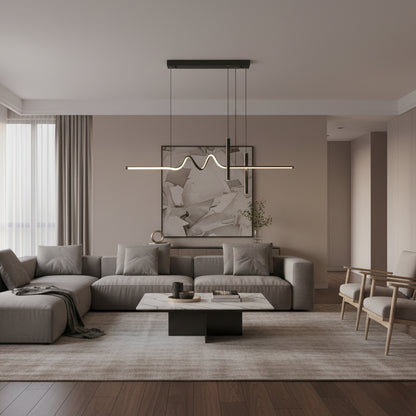 Závesný LED luster s diaľkovým ovládaním DANNA 35W, studené/teplé/neutrálne svetlo, stmievateľné, čierne, výškovo nastaviteľné