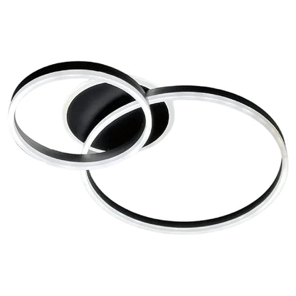 LED luster s diaľkovým ovládaním RINOVA 66W, 2 kruhy, studené/teplé/neutrálne svetlo, stmievateľné, čierny