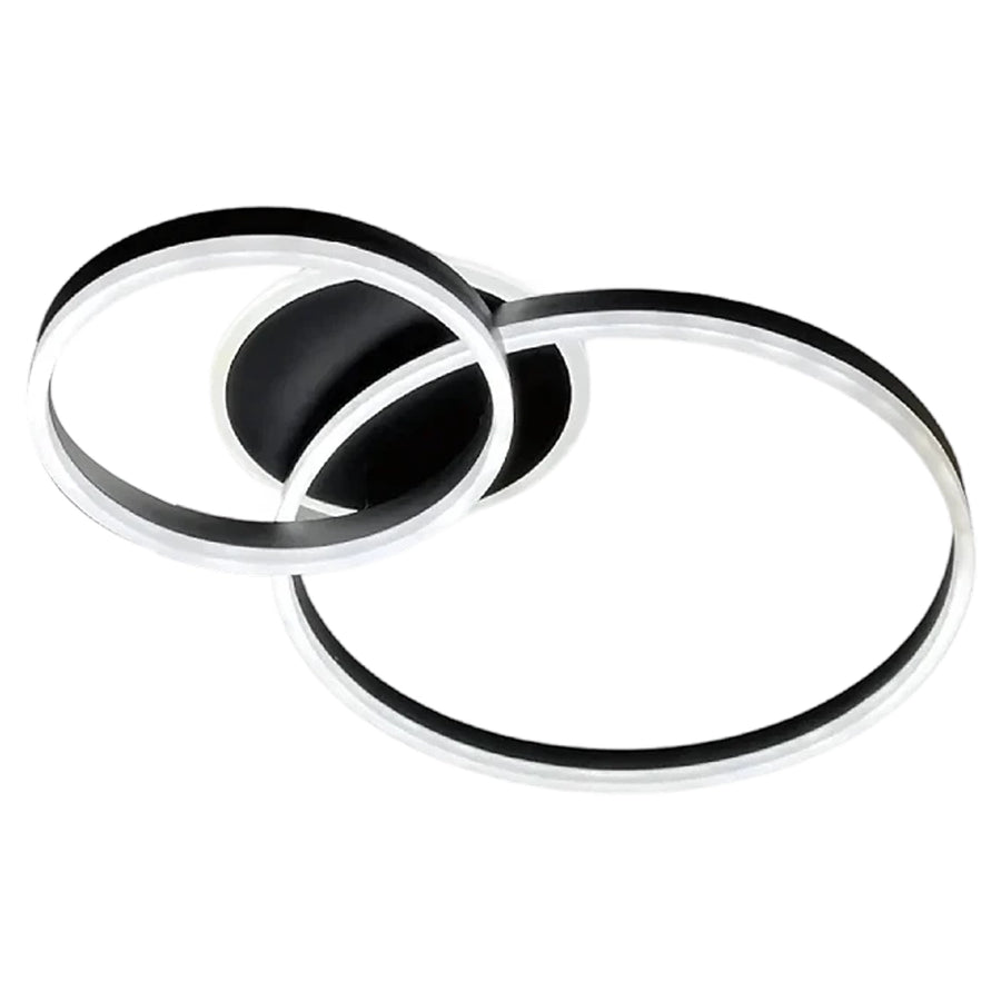 LED luster s diaľkovým ovládaním RINOVA 66W, 2 kruhy, studené/teplé/neutrálne svetlo, stmievateľné, čierny