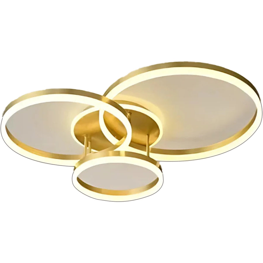 LED luster s diaľkovým ovládaním RIGA LILITH 68W, 3 kruhy, studené/teplé/neutrálne svetlo, stmievateľné, lesklé zlato