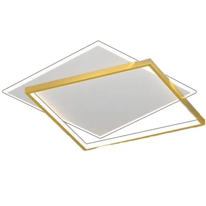 LED luster s diaľkovým ovládaním SOLARA 66W, 2 štvorce, studené/teplé/neutrálne svetlo, stmievateľné, biele zlato