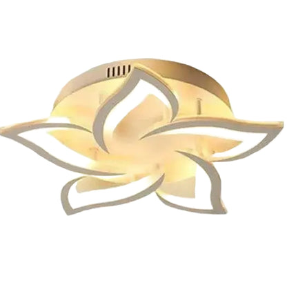 LED luster s diaľkovým ovládaním LOTUS 54W, 5 okvetných lístkov, studené/teplé/neutrálne svetlo, stmievateľné, biela