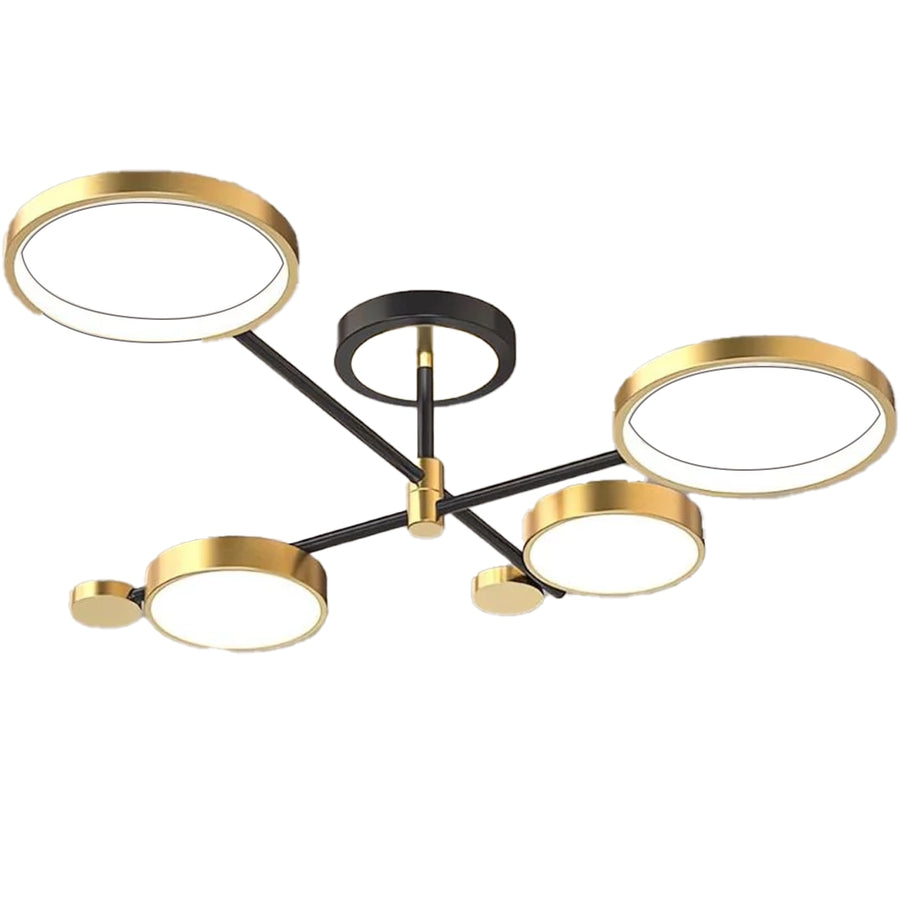 LED luster s diaľkovým ovládaním MARIA, 4 prvky, 22W, teplé/studené/neutrálne svetlo, stmievateľné, zlaté