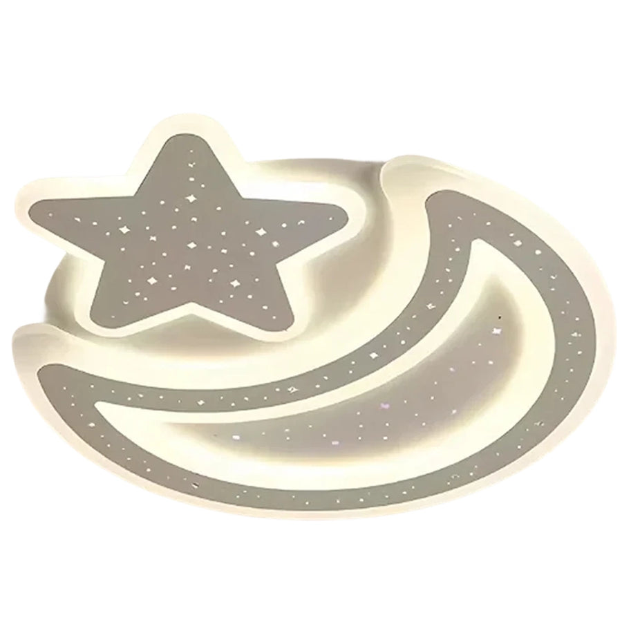 Nova LED luster s diaľkovým ovládaním, 89W, stmievateľný, v tvare mesiaca a hviezdy, biely