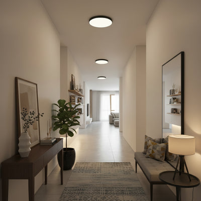 SOLIS LED stropné svietidlo 27cm 20W studené svetlo, čierne